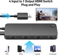 BENFEI 365BK HDMI Switch 4 in 1 Out 4K@60Hz, 2K@144Hz, HDCP 2.3 (with Adaptive Equalization Support 30ft HDMI Transmit) - SuperSaverAU - view 2