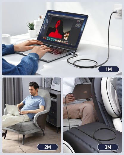 BENFEI 369GY 3M USB 3.0 to USB C Cable, 5Gbps High-Speed Data Sync & 3A Charging