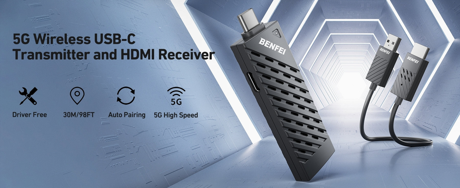 BENFEI 374BK Wireless HDMI Transmitter and Receiver (30M) 1920 x 1080P@60Hz - SuperSaverAU - view 7