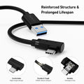BENFEI 375BK-3M USB 3.0 to Right Angled USB-C PVC 3M - SuperSaverAU - view 2