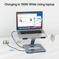 BENFEI 380GY Laptop Stand with USB C 6 in1 4K@60Hz HDMI, 4 x USB3.0, 100W PD Docking Station - SuperSaverAU - view 3
