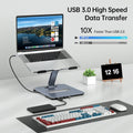 BENFEI 380GY Laptop Stand with USB C 6 in1 4K@60Hz HDMI, 4 x USB3.0, 100W PD Docking Station - SuperSaverAU - view 4