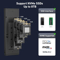 BENFEI M.2 SSD Enclosure USB3.2 Gen2 10 Gbps, Tool-Free for NVME B & M Keys with Size 2230/2242/2260/2280 SSDs - SuperSaverAU - view 3