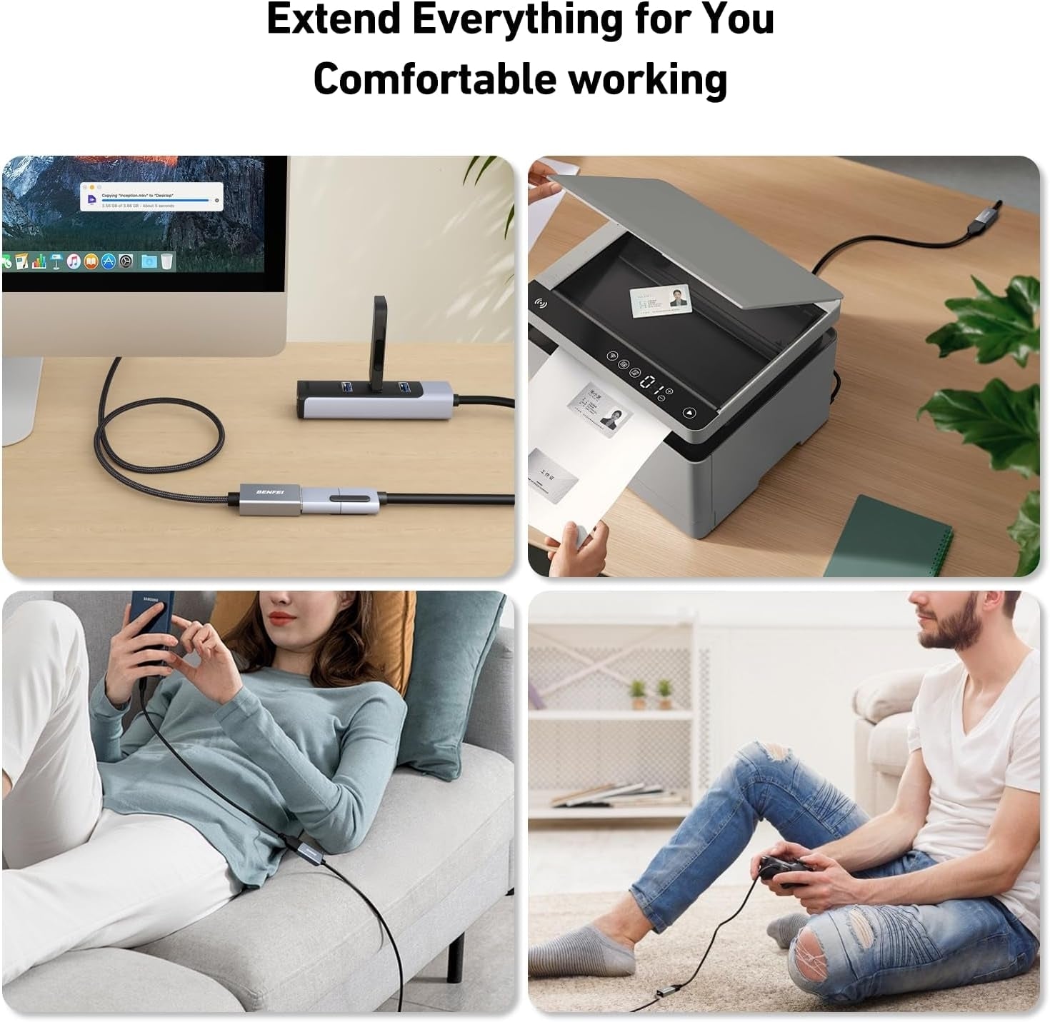 BENFEI USB3.0 AM to AF Extension Cable 3M - SuperSaverAU - view 4