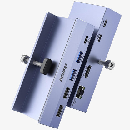 BENFEI 396GY USB-C 8-in-1 Docking HDMI 4K/60Hxz+USB-C(10G)+2xUSB-A(10G)+2xUSB2.0+RJ45+PD100W
