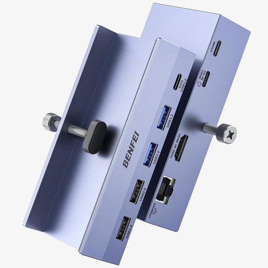 BENFEI 396GY USB-C 8-in-1 Docking HDMI 4K/60Hxz+USB-C(10G)+2xUSB-A(10G)+2xUSB2.0+RJ45+PD100W