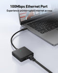 BENFEI 399BK 6-in-1 USB-C HUB to HDMI(8K)+USB3.2(10Gbps)+USB2.0x2+PD100W+RJ45 Black - SuperSaverAU - view 4