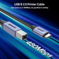 BENFEI 405GY-1.5M USB B to USB C Printer Cable, Nylon Braided, Premium Aluminium Alloy Case 1.5M - SuperSaverAU - view 3