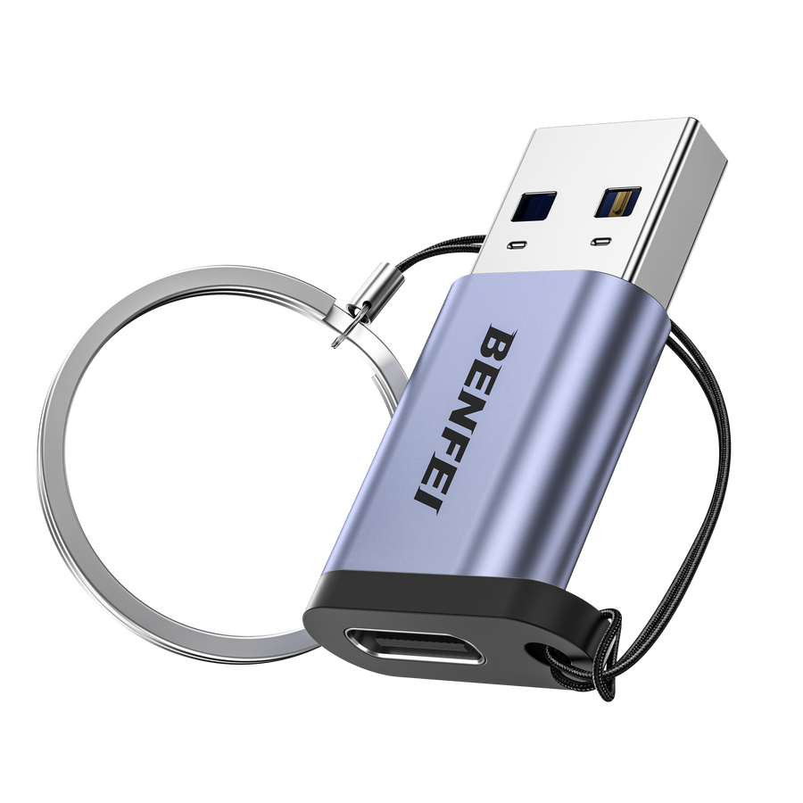 BENFEI 407GY USB Type-A to USB-C Adapter Male to Female Supporting 5V 3A Charging and 10Gbps Data Transmit - SuperSaverAU - view 1