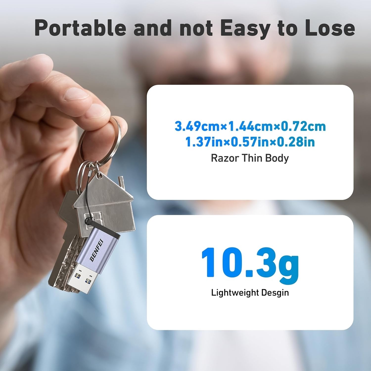 BENFEI 407GY 2-Pack USB Type-A to USB-C Adapter Male to Female Supporting 5V 3A Charging and 10Gbps Data Transmit - SuperSaverAU - view 6