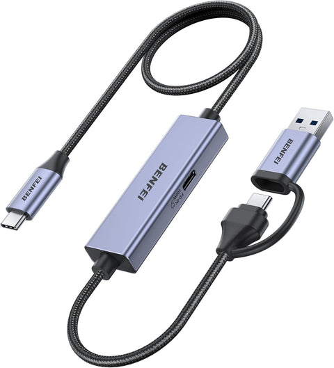 BENFEI 408GY USB-C to USB-C+A + PD (100W) Video/Audio Capture Card Supporting Full HD 1080P 60FPS for Streaming, Recording, Gaming - SuperSaverAU - view 1