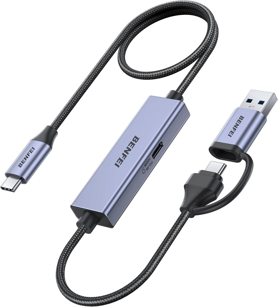 BENFEI 408GY USB-C to USB-C+A + PD (100W) Video/Audio Capture Card Supporting Full HD 1080P 60FPS for Streaming, Recording, Gaming - SuperSaverAU - view 1