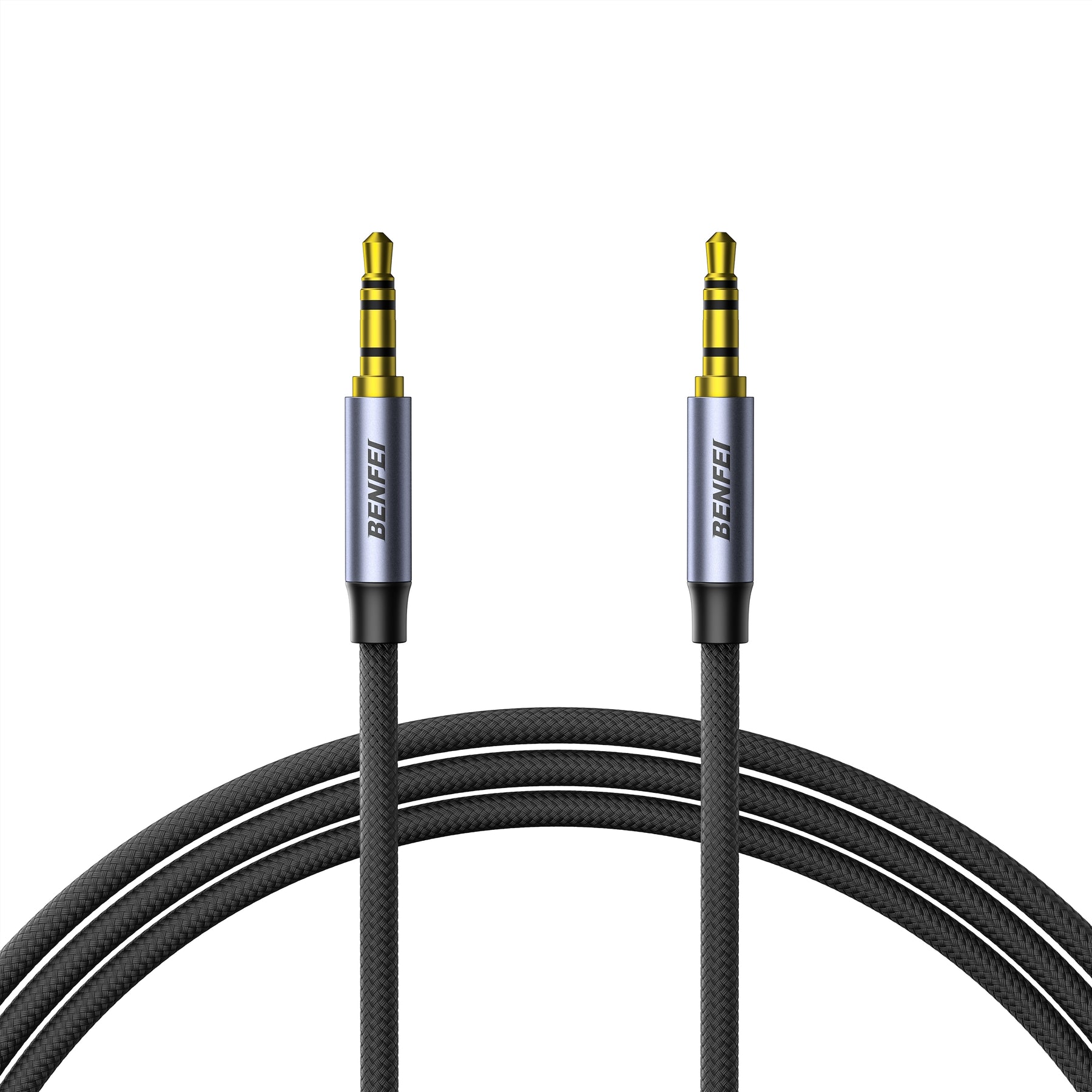 BENFEI 427GY 10M 3.5mm TRRS Male to Male Audio Cable, 4-Pole Stereo Mic Aux Cable, Nylon Braided Headphone Jack Cord - SuperSaverAU - view 1