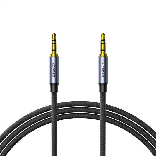 BENFEI 427GY 10M 3.5mm TRRS Male to Male Audio Cable, 4-Pole Stereo Mic Aux Cable, Nylon Braided Headphone Jack Cord