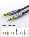 BENFEI 427GY 1M 3.5mm TRRS Male to Male Audio Cable, 4-Pole Stereo Mic Aux Cable, Nylon Braided Headphone Jack Cord - SuperSaverAU - view 3