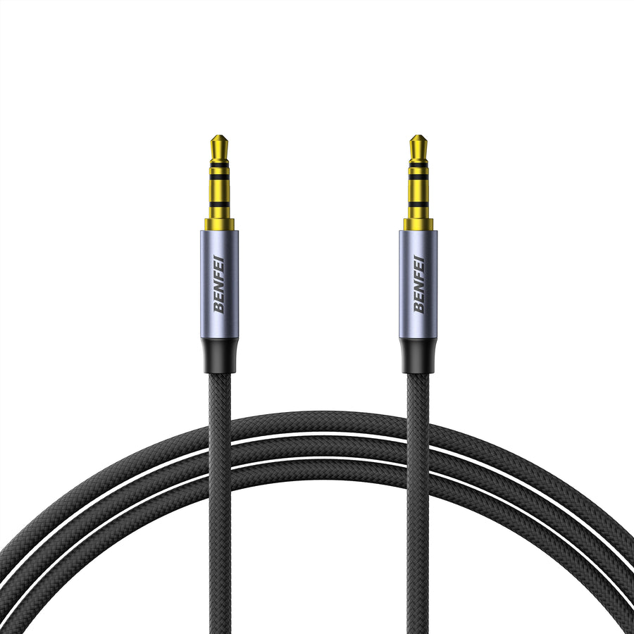 BENFEI 427GY 3M 3.5mm TRRS Male to Male Audio Cable, 4-Pole Stereo Mic Aux Cable, Nylon Braided Headphone Jack Cord - SuperSaverAU - view 1