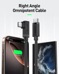BENFEI 428BK-1M USB C to Right Angle USB C Cable , 90-dgree Angled USB 2.0 Type C Charger Cable, 3A Fast Charging & 480Mbps Data Sync, Durable PVC - SuperSaverAU - view 2