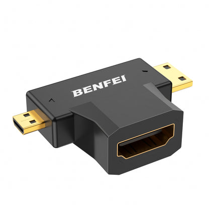 BENFEI 434BK Micro HDMI + Mini HDMI male to HDMI female Adapter