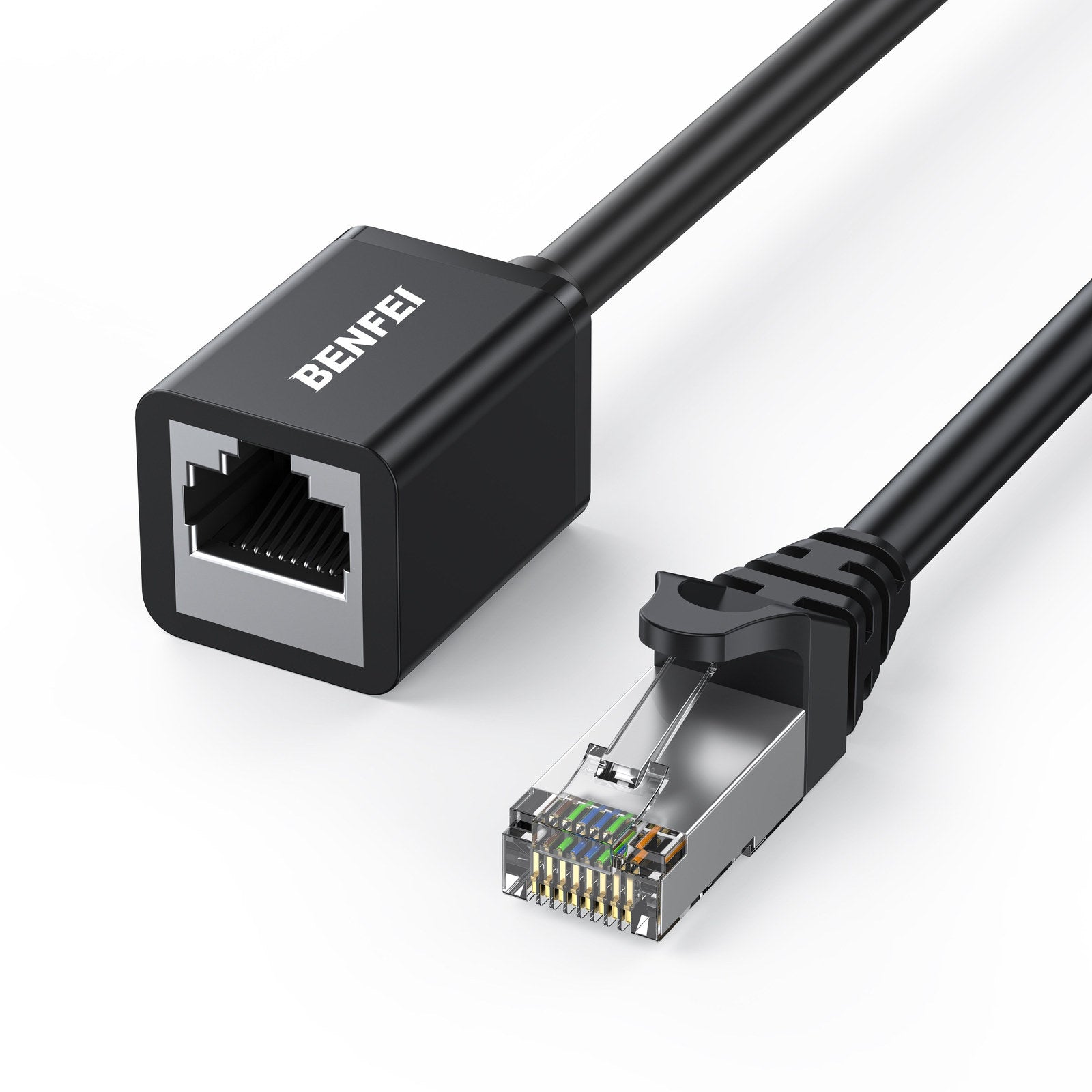BENFEI 435BK-5M RJ45 Extension Male/Female Patch cords Cat6 1000Mbps 5M - SuperSaverAU - view 1