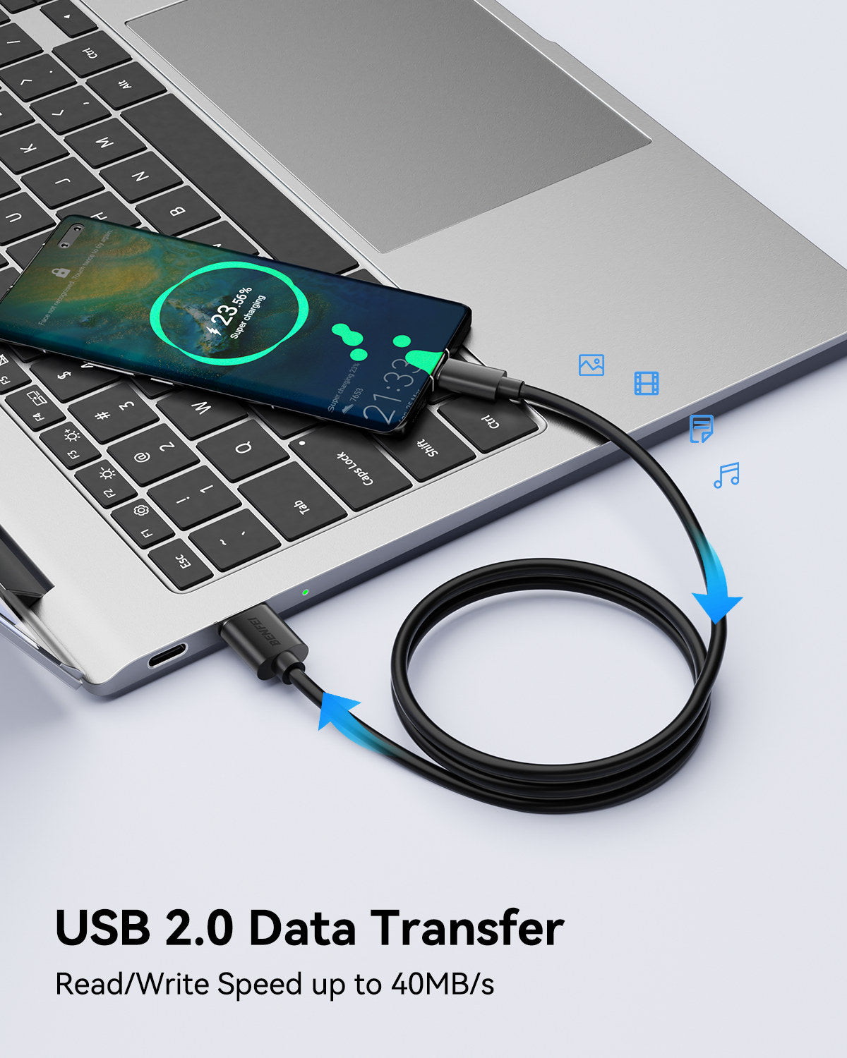 BENFEI 436BK-1M USB 2.0 Male to Micro USB Data Cable 1M - SuperSaverAU - view 5