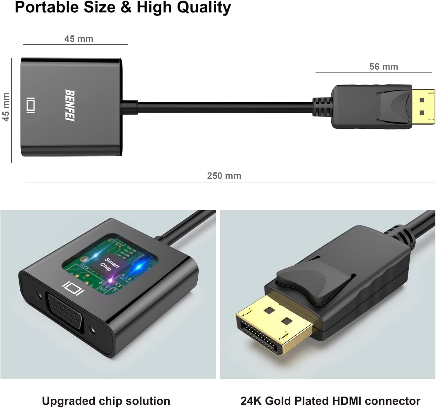 BENFEI DisplayPort to VGA,Gold-Plated Uni-directional Adapter - SuperSaverAU - view 6