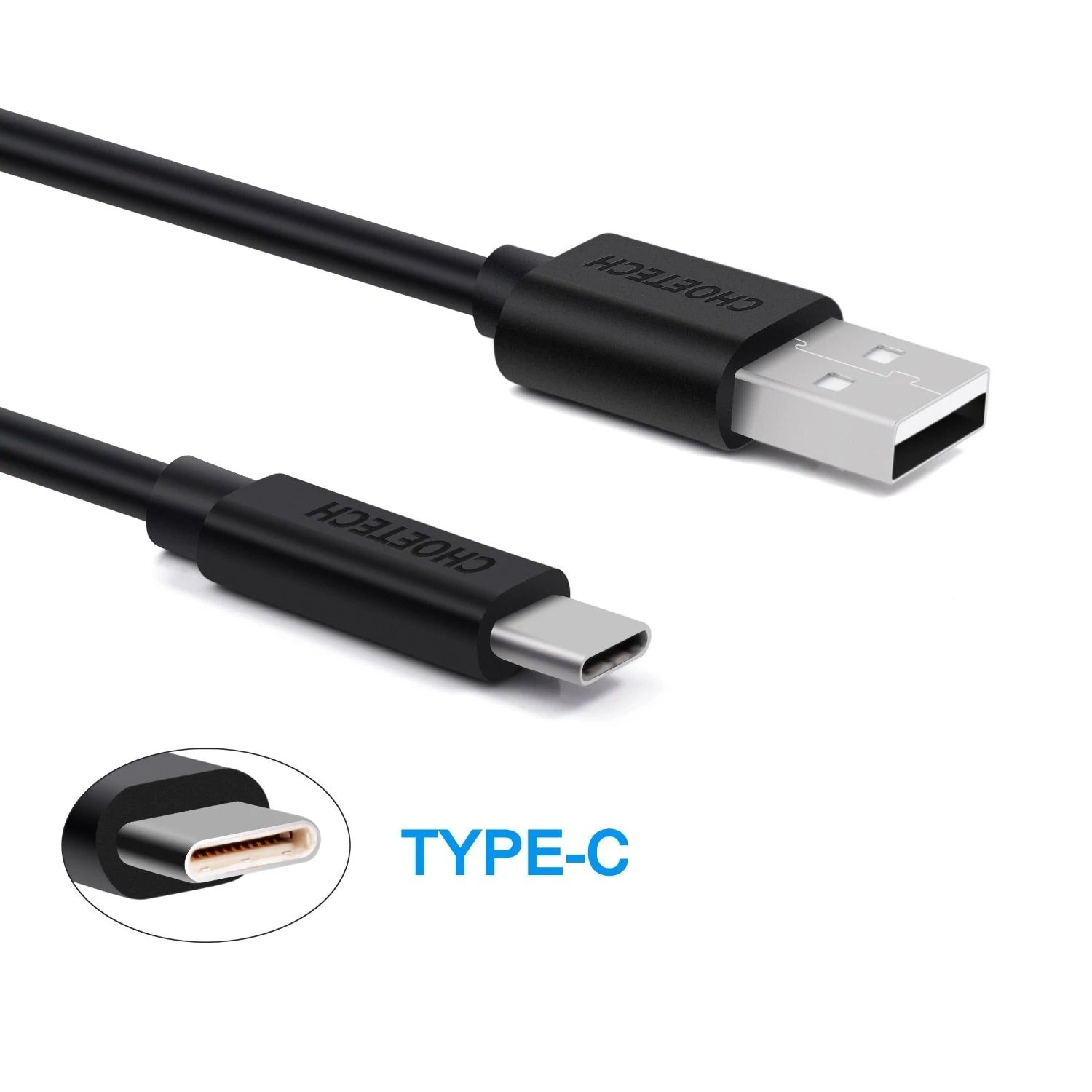 CHOETECH AC0004 USB-A to USB-C Charge & Sync Cable 3M Black - SuperSaverAU - view 5