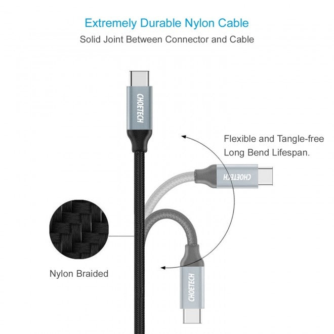 CHOETECH AC0007-102GY USB 3.0 Type-A to Type-C Cable 2M - SuperSaverAU - view 6