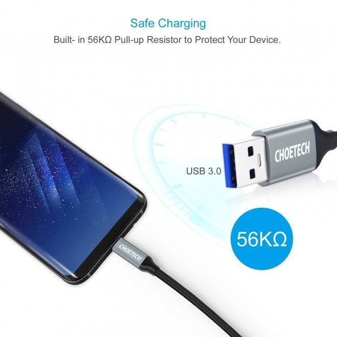 CHOETECH AC0007 USB 3.0 Type-A to Type-C Cable 1M - SuperSaverAU - view 2