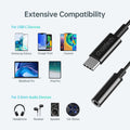 CHOETECH USB-C to 3.5mm Female Headphone Adapter, HiFi Sound, 10cm Length - SuperSaverAU - view 5