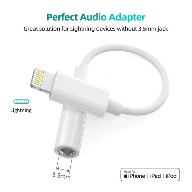CHOETECH AUX005 8-Pin to 3.5mm Headphone Adapter