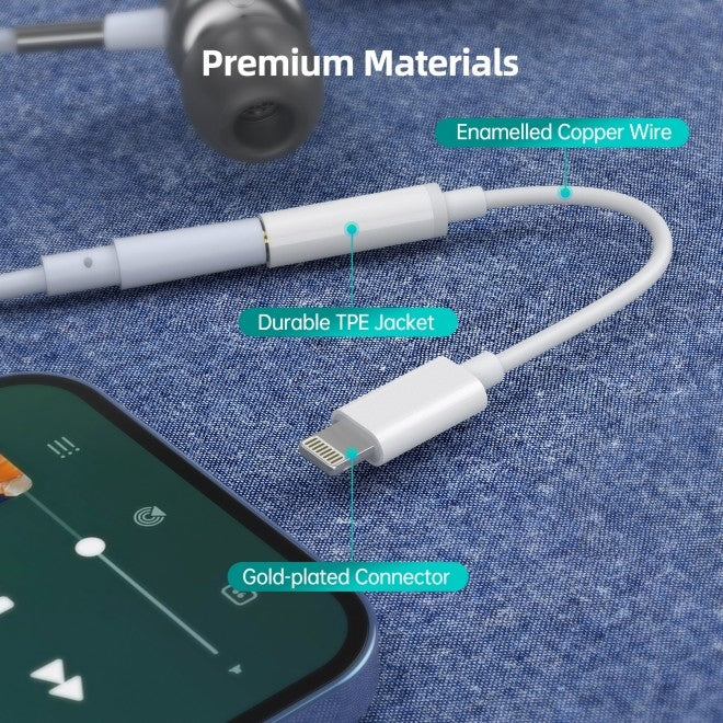 CHOETECH AUX005 8-Pin to 3.5mm Headphone Adapter