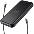 Choetech B650-CC 10000mAh Power Bank with Wireless Charging, USB-C & USB-A Ports Black - SuperSaverAU - view 2