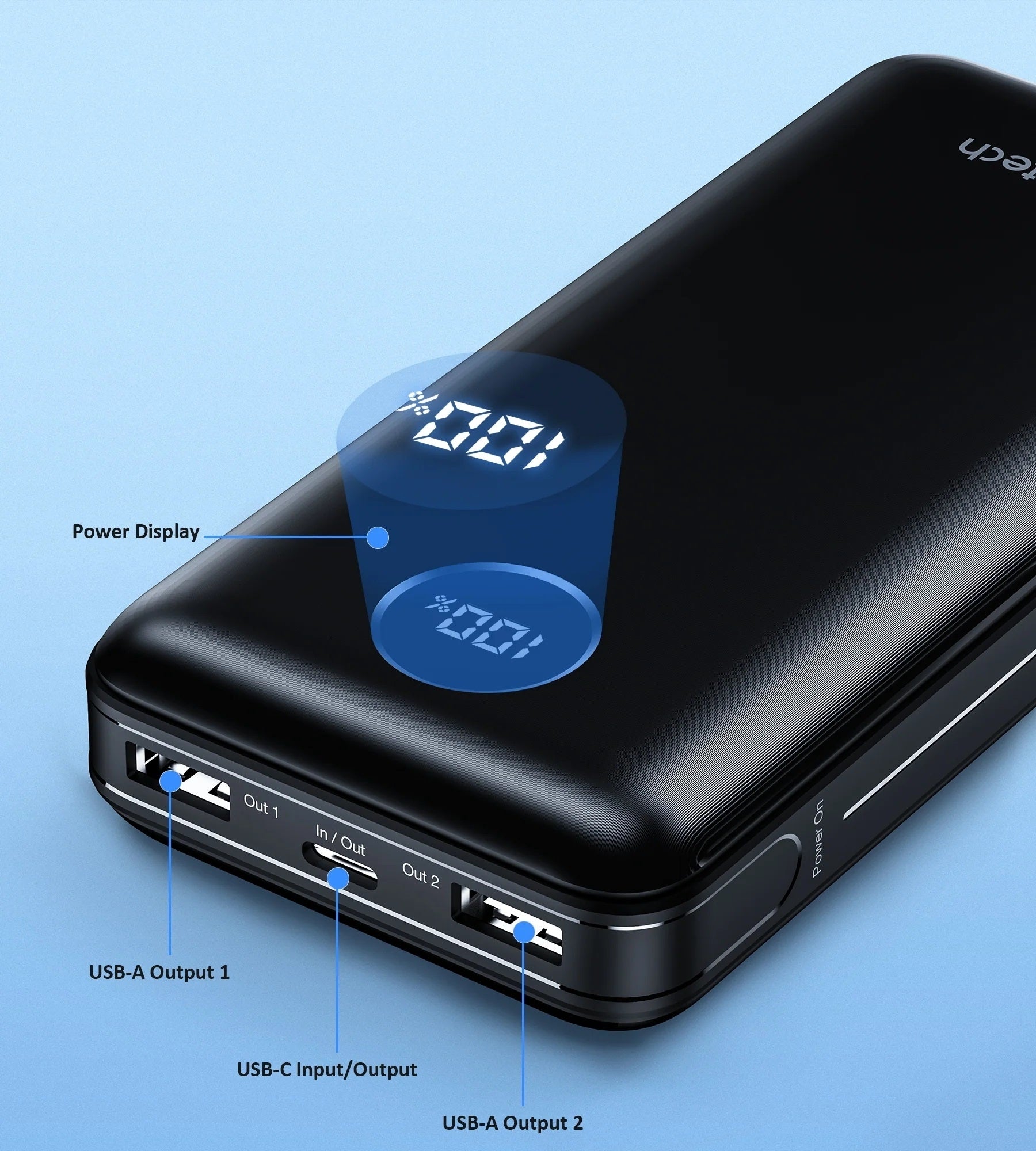Choetech 20000mAh Portable Power Bank, USB-C 45W Fast Charging, 3 Ports - SuperSaverAU - view 5