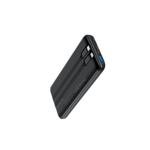 CHOETECH B654 10000mAh Pwer Bank 22.5W USB-A / USB-C / micro USB with built-in USB-C / Lightning cable - black - SuperSaverAU - view 1