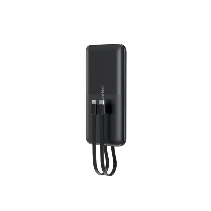 CHOETECH B654 10000mAh Pwer Bank 22.5W USB-A / USB-C / micro USB with built-in USB-C / Lightning cable - black - SuperSaverAU - view 2