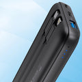 CHOETECH B654 10000mAh Pwer Bank 22.5W USB-A / USB-C / micro USB with built-in USB-C / Lightning cable - black - SuperSaverAU - view 3
