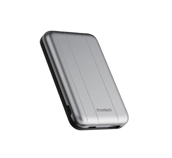 CHOETECH B655-SL 5000mAh Magnetic Wireless Power Bank 10W (Silver) - SuperSaverAU - view 1