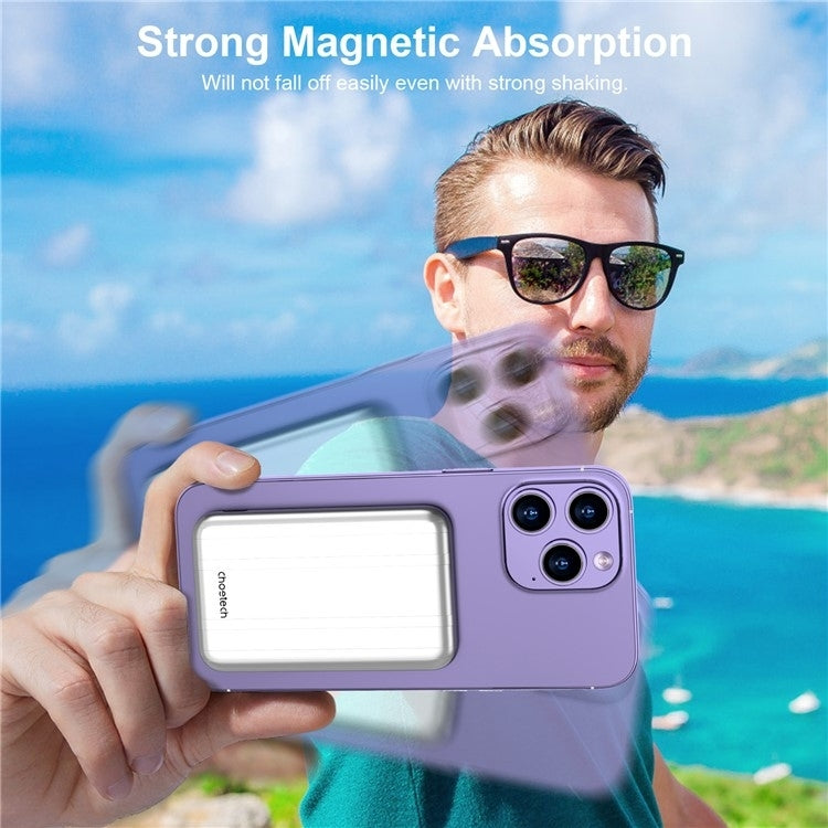 CHOETECH B655-SL 5000mAh Magnetic Wireless Power Bank 10W (Silver) - SuperSaverAU - view 6