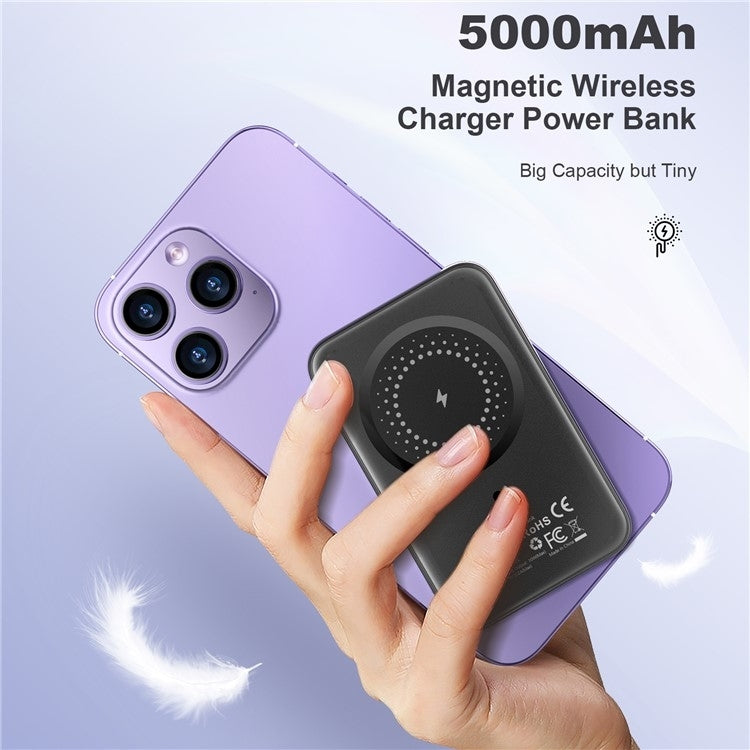 CHOETECH B655-SL 5000mAh Magnetic Wireless Power Bank 10W (Silver) - SuperSaverAU - view 8