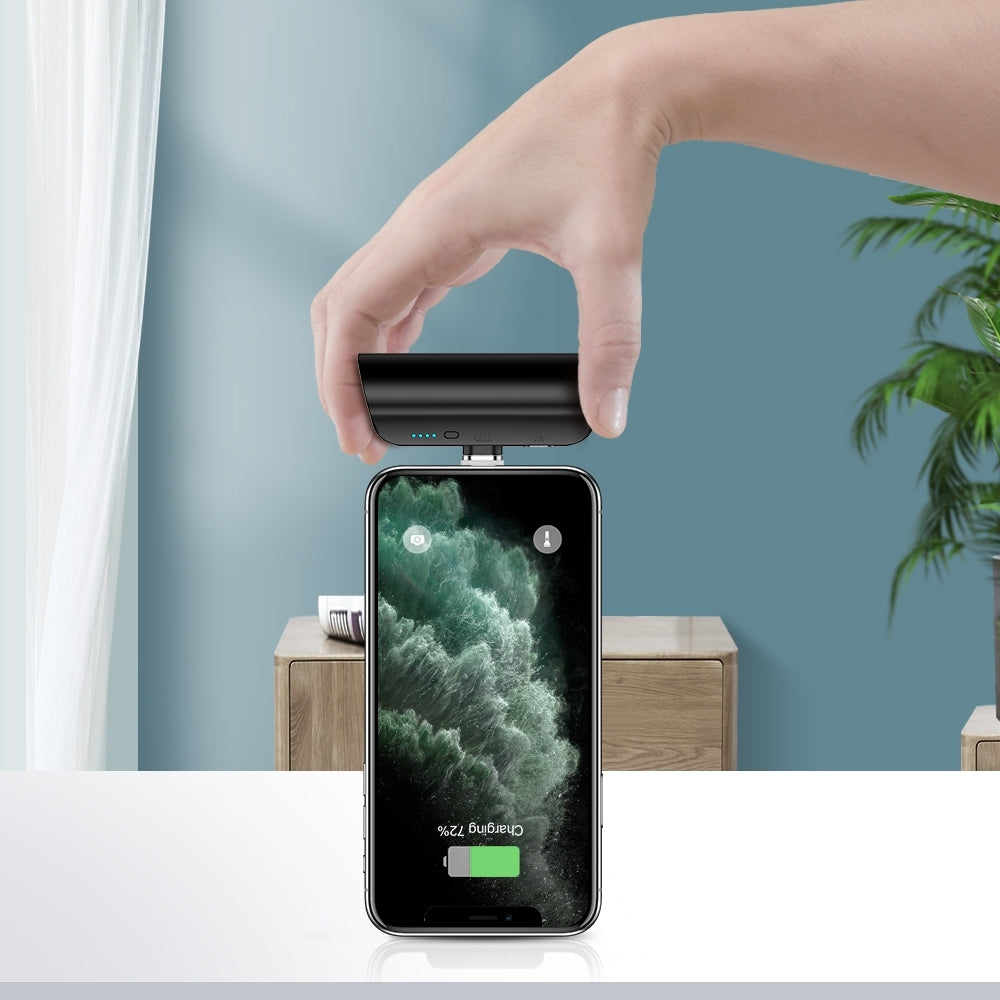 CHOETECH 3000mAh Mini Power Bank - Compact, LED Display, 3 Magnetic Connectors, Black - SuperSaverAU - view 4