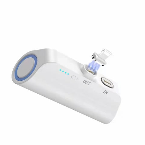 CHOETECH 3000mAh Mini Power Bank, Compact with LED Display & 3 Connectors, White - SuperSaverAU - view 1