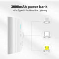 CHOETECH 3000mAh Mini Power Bank, Compact with LED Display & 3 Connectors, White - SuperSaverAU - view 2