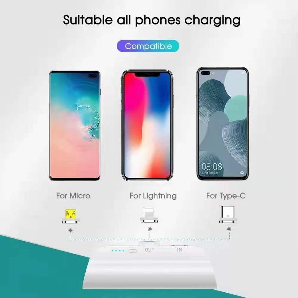 CHOETECH 3000mAh Mini Power Bank, Compact with LED Display & 3 Connectors, White - SuperSaverAU - view 4