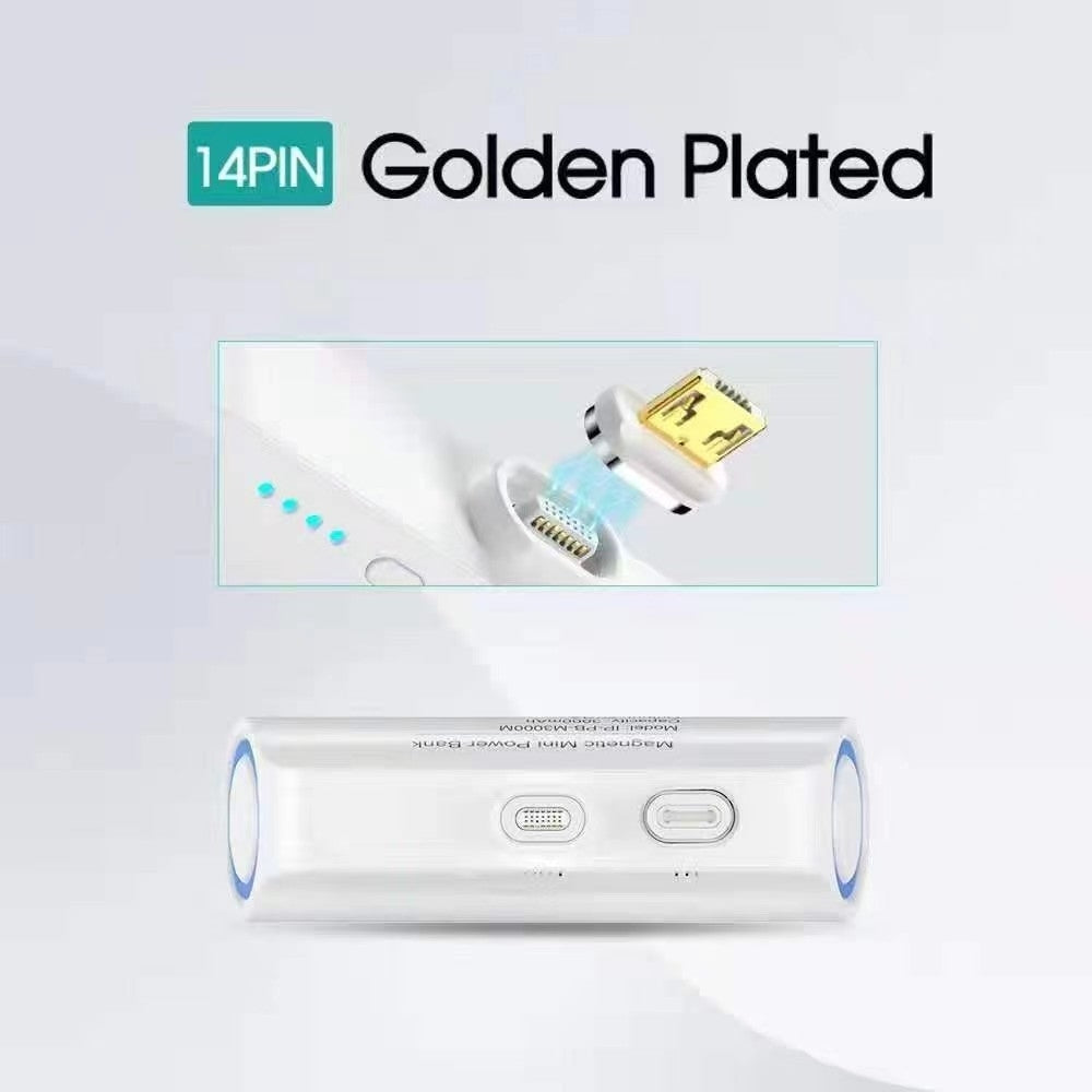 CHOETECH 3000mAh Mini Power Bank, Compact with LED Display & 3 Connectors, White - SuperSaverAU - view 5