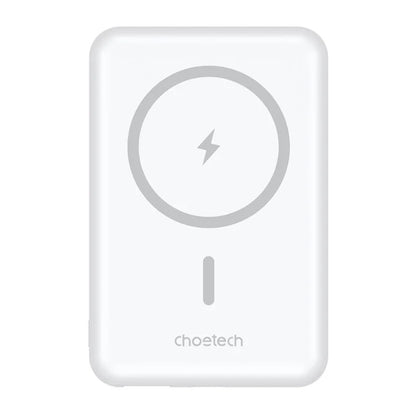 CHOETECH B662-WH USB-A + USB-C + Wireless Magnetic Power bank 5000mAh (White)
