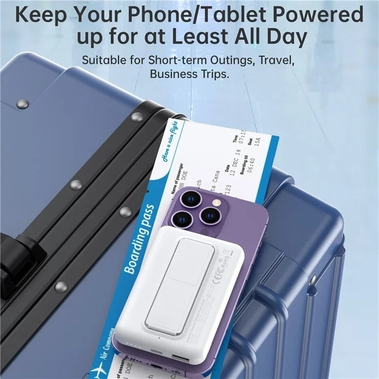CHOETECH B662-WH USB-A + USB-C + Wireless Magnetic Power bank 5000mAh (White) - SuperSaverAU - view 8