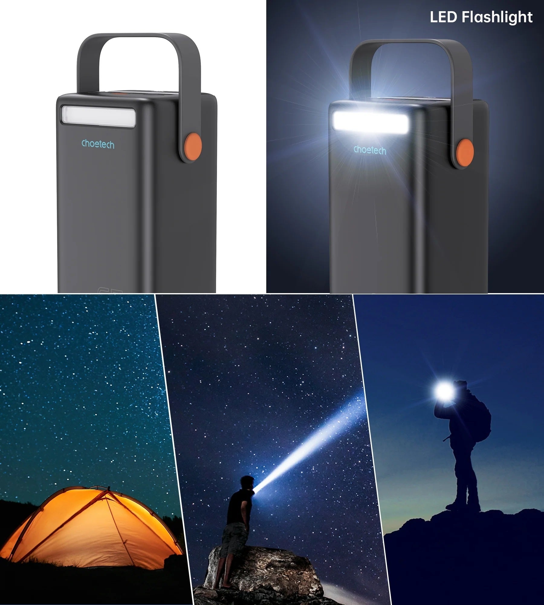 CHOETECH B664 50000mAh PD65W Power Bank with LED Flashlight LCD Display - SuperSaverAU - view 5