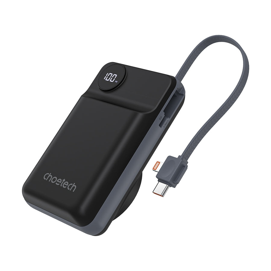 CHOETECH B696-BK 20000mAh 22.5W USB-A + USB-C x 2 + MagLeap Wireless Charge Power Bank Black - SuperSaverAU - view 1