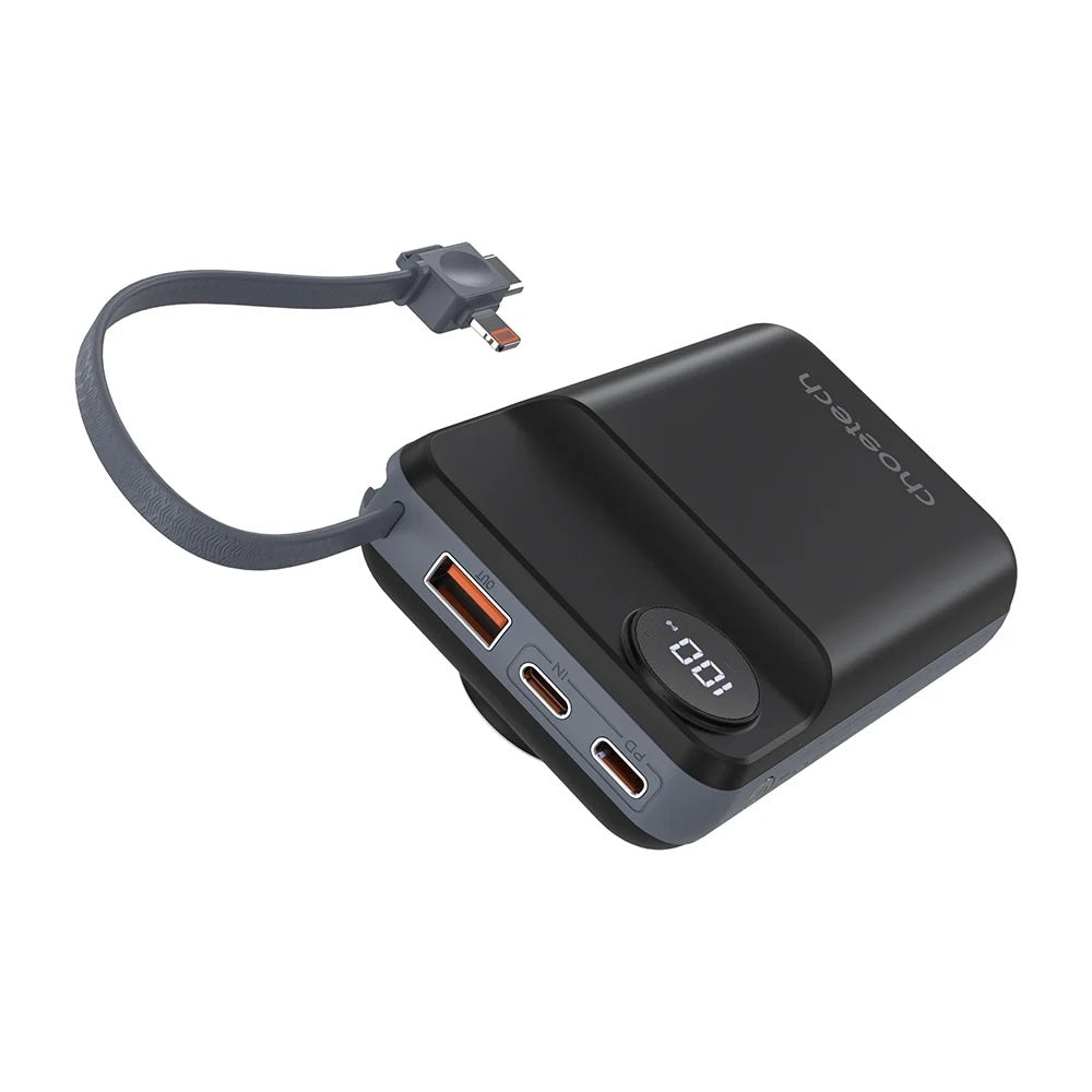 CHOETECH B696-BK 20000mAh 22.5W USB-A + USB-C x 2 + MagLeap Wireless Charge Power Bank Black - SuperSaverAU - view 2