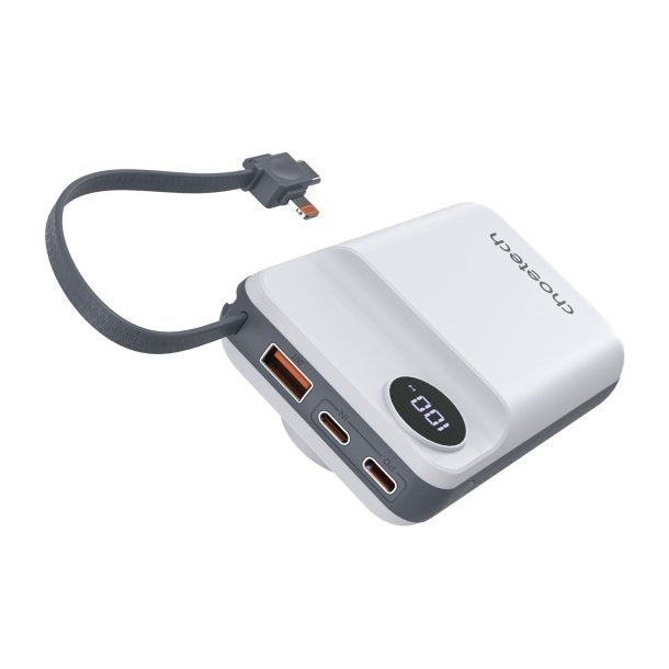 CHOETECH B696-WH 20000mAh 22.5W USB-A + USB-C x 2 + MagLeap Wireless Charge Power Bank White - SuperSaverAU - view 2